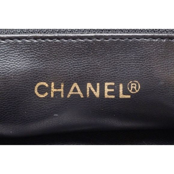 Chanel Double Chain Shoulder Caviar Skin Black Gold Mini - Picture 8 of 8